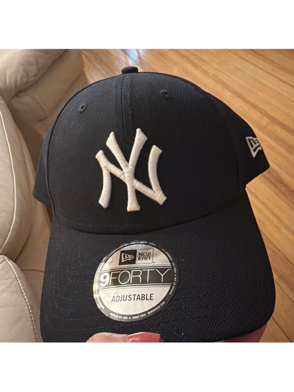New Era Black Cap with White Undervisor Details